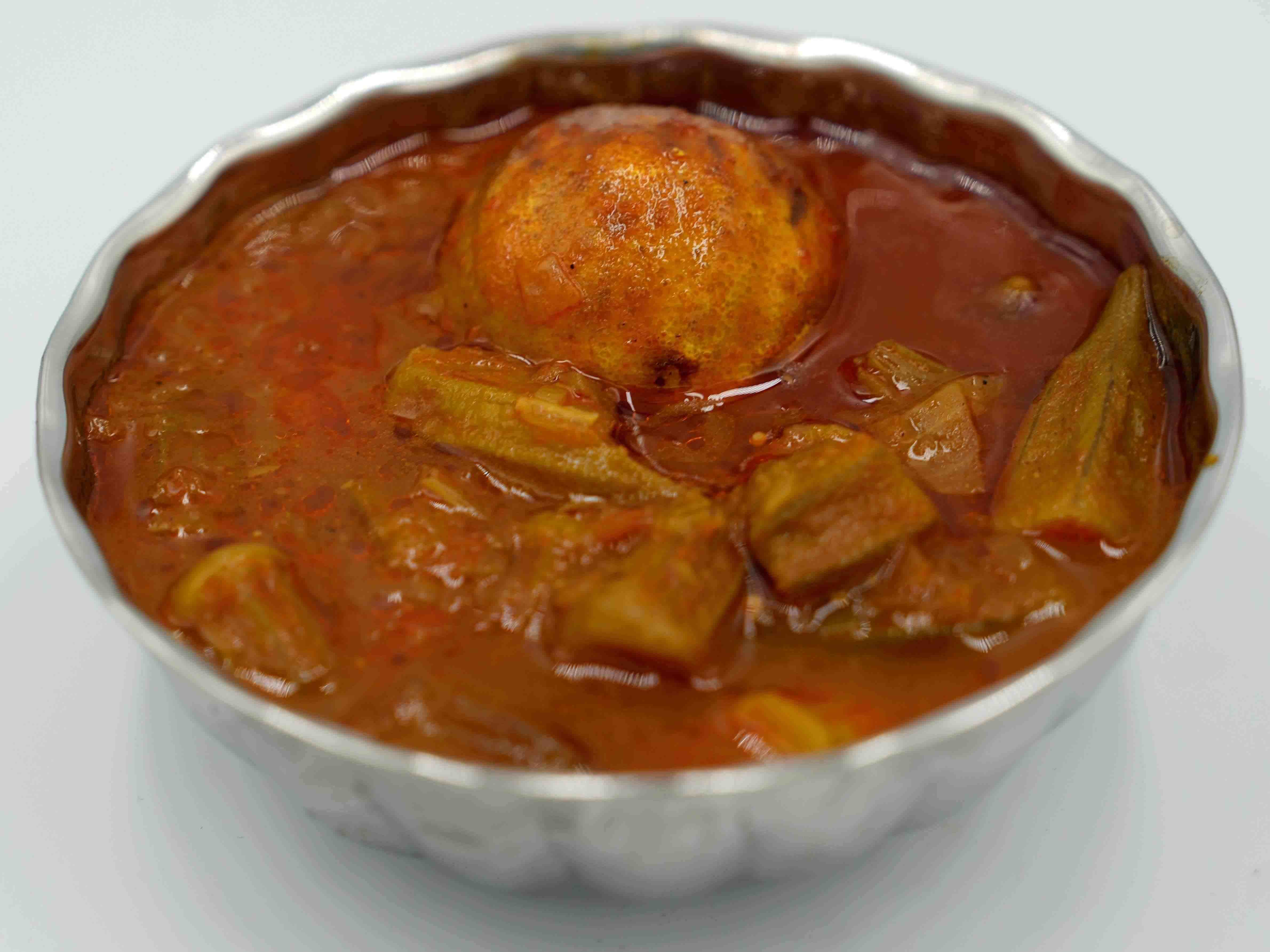 مرق باميه بدون لحم